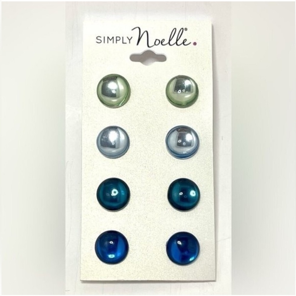 NWT Simply Noelle Ombré Ocean Shimmer Stud Earrings (4 pairs) - Picture 6 of 6